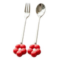 Creative sunflower stainless steel fruit fork desktop decoration ornament ceramic handle spoon exquisite afternoon tea fork wholesale