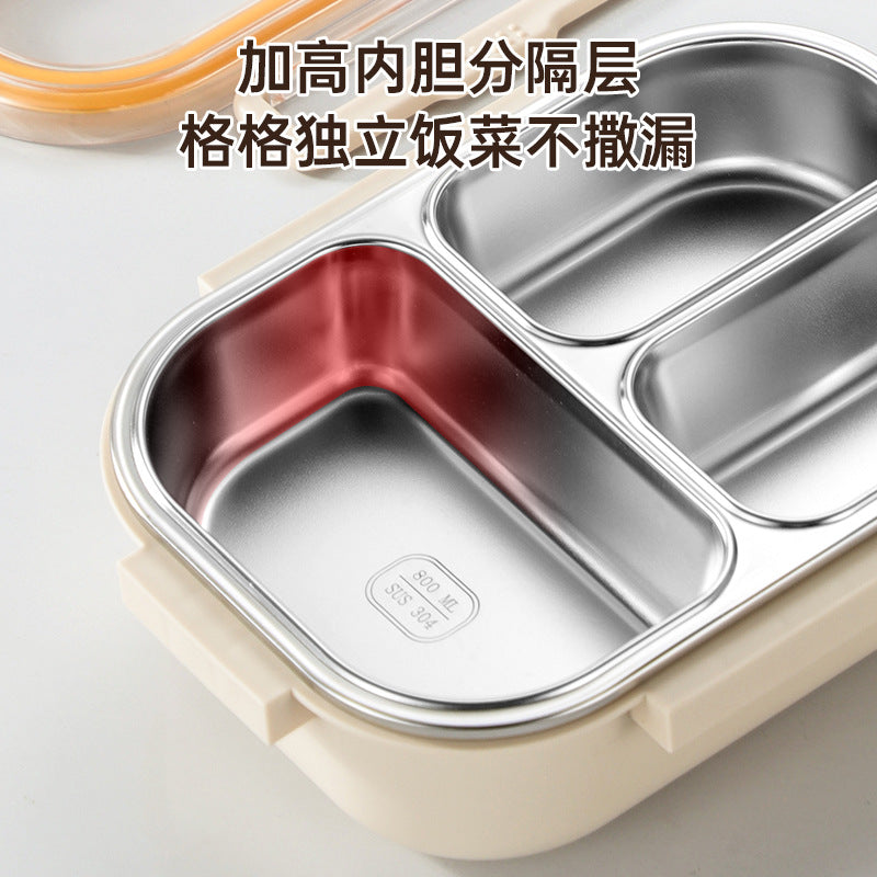 304 stainless steel lunch box - perfect for office workers and students - prevents food odor mixing, microwave-safe, and keeps food warm