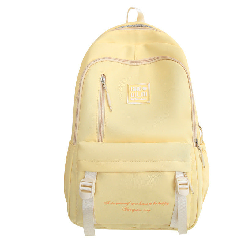 Backpack New wholesale students Junior high school students Large capacity Japanese and Korean version schoolbag Trendy fashion backpack Double shoulder