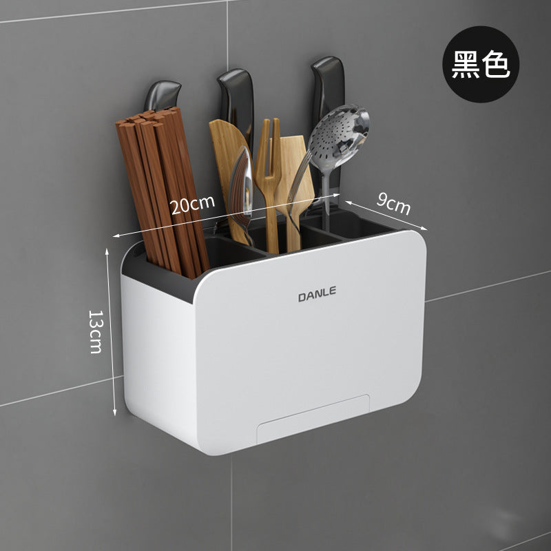 Danle chopstick tube rack household wall-mounted chopstick basket chopstick cage chopstick bucket spoon dust-proof with lid storage box kitchen