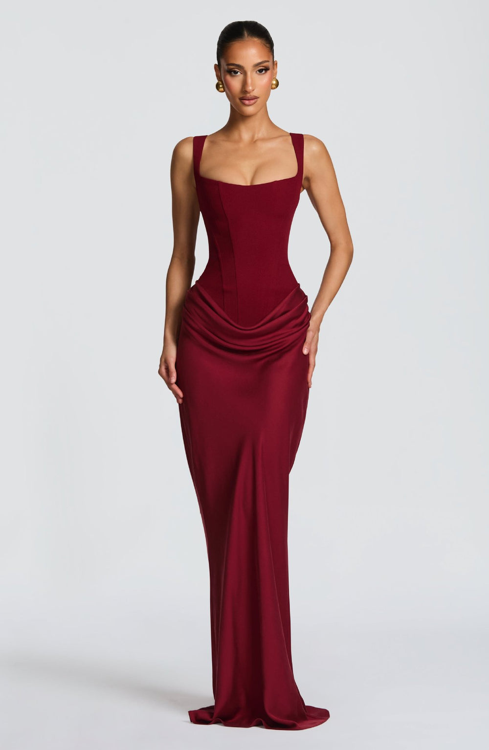 European and american style  spring new arrival: solid color fashion square neck sleeveless slim-fit patchwork ruched bodycon dress