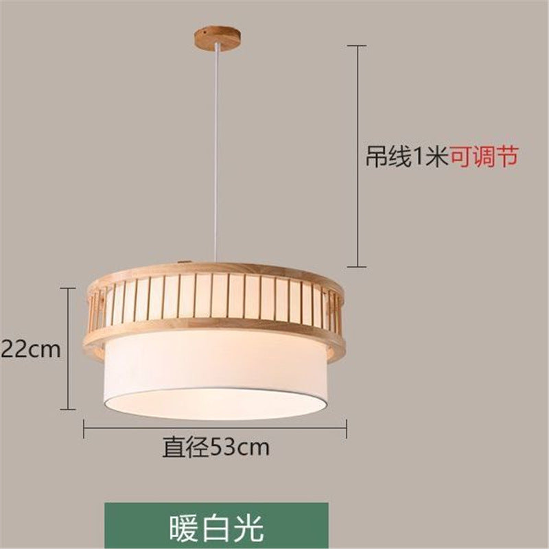 Nordic solid wood pendant light - restaurant, dining, hotel private room, noodle shop hanging lamp - japanese style master bedroom lighting fixture