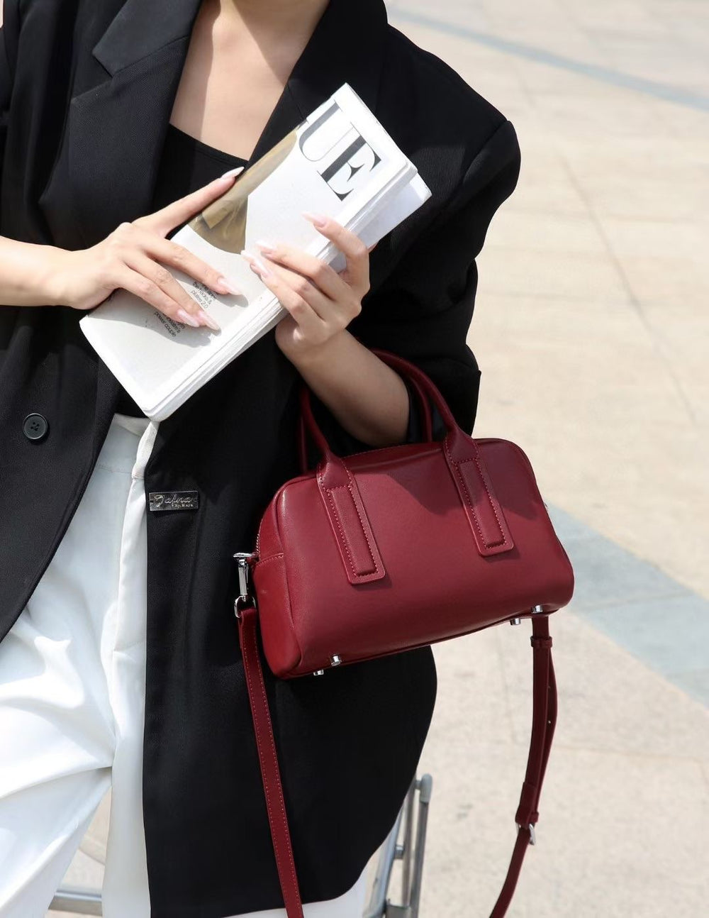 Genuine leather women's handbag 2024 autumn/winter new retro tote bag large capacity shoulder bag fashion commuter crossbody bag