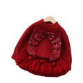 fall/winter new girls' sweater and tutu skirt set - handmade floral knit puffy skirt outfit for little girls