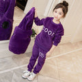 Girls' winter outfit  set: mid-to-large size children's autumn coat, three-piece korean style casual and versatile set