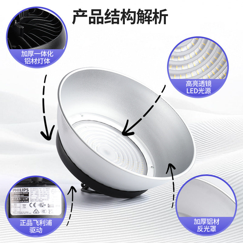 LED mining lamp high power UFO die casting super bright IP65 factory workshop warehouse industrial lighting chandelier