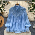 French chic pink bow ruffle hem blouse - women's long sleeve, age-defying, stylish, and high-end top - autumn  collection