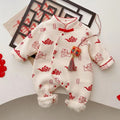 Newborn & infant autumn/winter warm rompers - fleece-lined bodysuits for baby boys & girls - perfect for outdoor wear, full month celebration, and 100-day celebration - trendy styles available