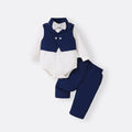 Boys' spring/autumn  new faux two-piece top, boys' british style gentleman solid color two-piece set, boys' outfit