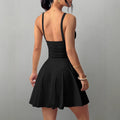 European and american cross-border women's summer  sexy spaghetti strap v-neck dress - slim fit, minimalist style, high-end feel