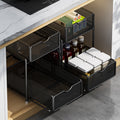 Kitchen pull-out storage rack, layered cabinet under the sink, multi-functional storage basket for storing miscellaneous items