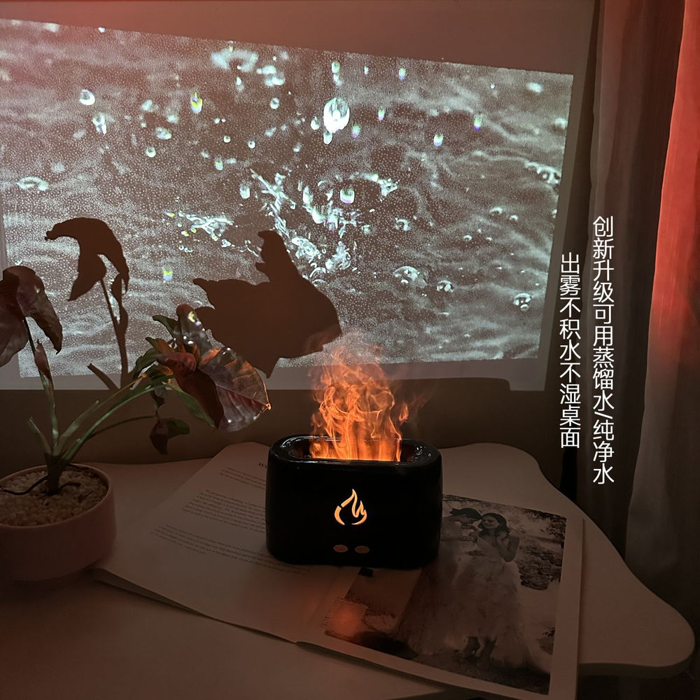 Flame humidifier aromatherapy ambient light - silent desktop diffuser for home, dorm, bedroom - perfect birthday gift for him or her