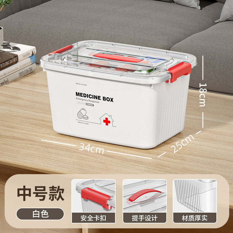 Multi-layer medicine box, large-capacity medicine storage box, household portable emergency medicine box, medical family first aid kit medicine box