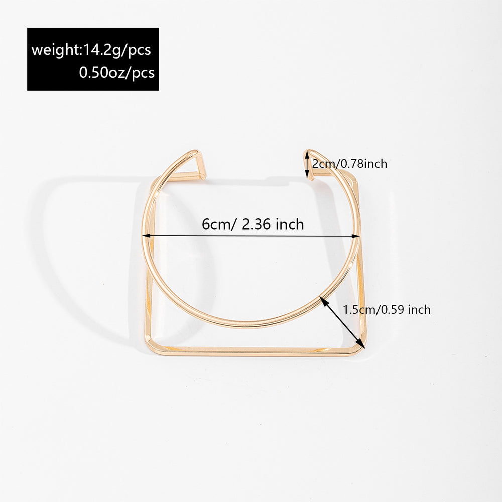 Wholesale alloy bracelets: european & american cross-border fashion jewelry - minimalist bangles with unique, bold geometric designs for women