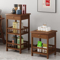 Tea table side tea cabinet living room sofa side cabinet small coffee table mahjong table corner table small square table storage rack bamboo bedroom