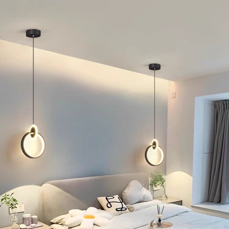 New trendy bedside pendant light, creative and unique wall lamp for bedroom, living room tv background wall, hanging wire lighting fixture