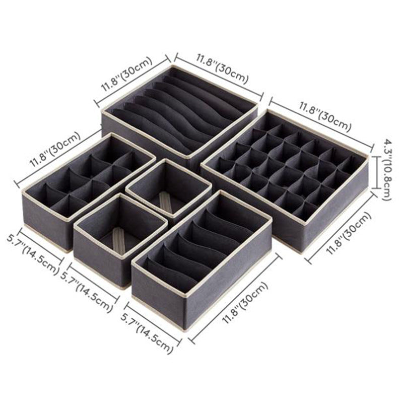Cross-border drawer storage box 4-piece set foldable wardrobe large bedroom storage box, socks and underwear finishing box
