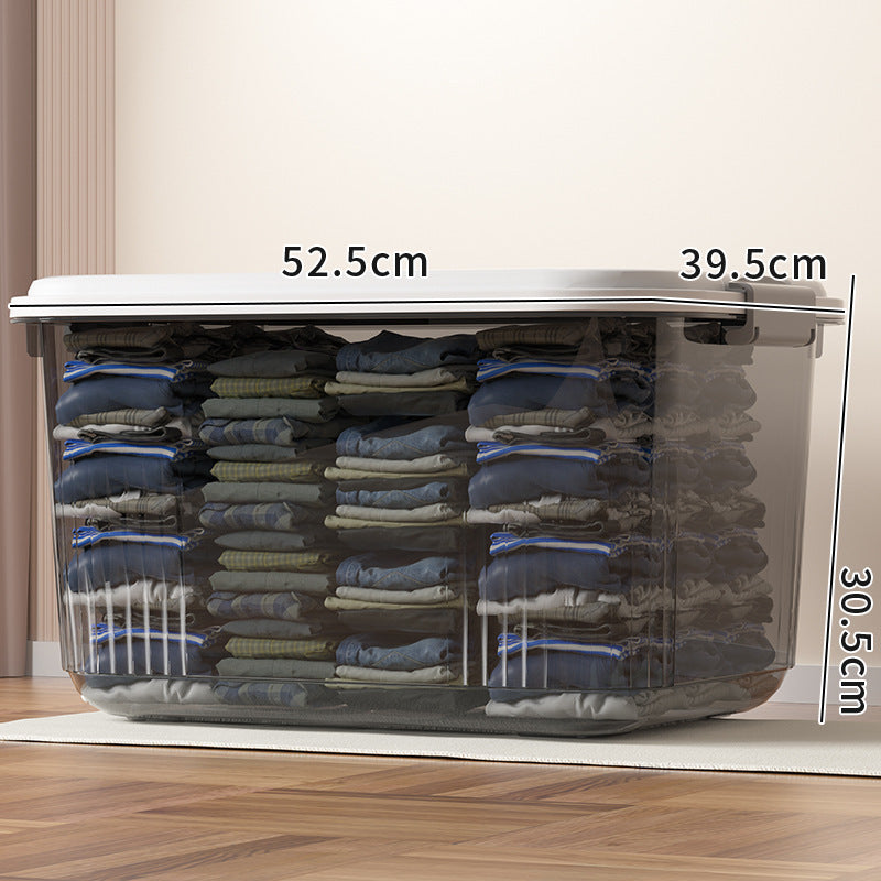 Household acrylic transparent storage box with lid, clothes storage box, household quilt sundries finishing basket wholesale