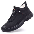 Men's winter warm cotton shoes - fleece lined, non-slip, casual high-top cotton shoes for men, elderly cotton shoes, men's leather cotton shoes for seniors
