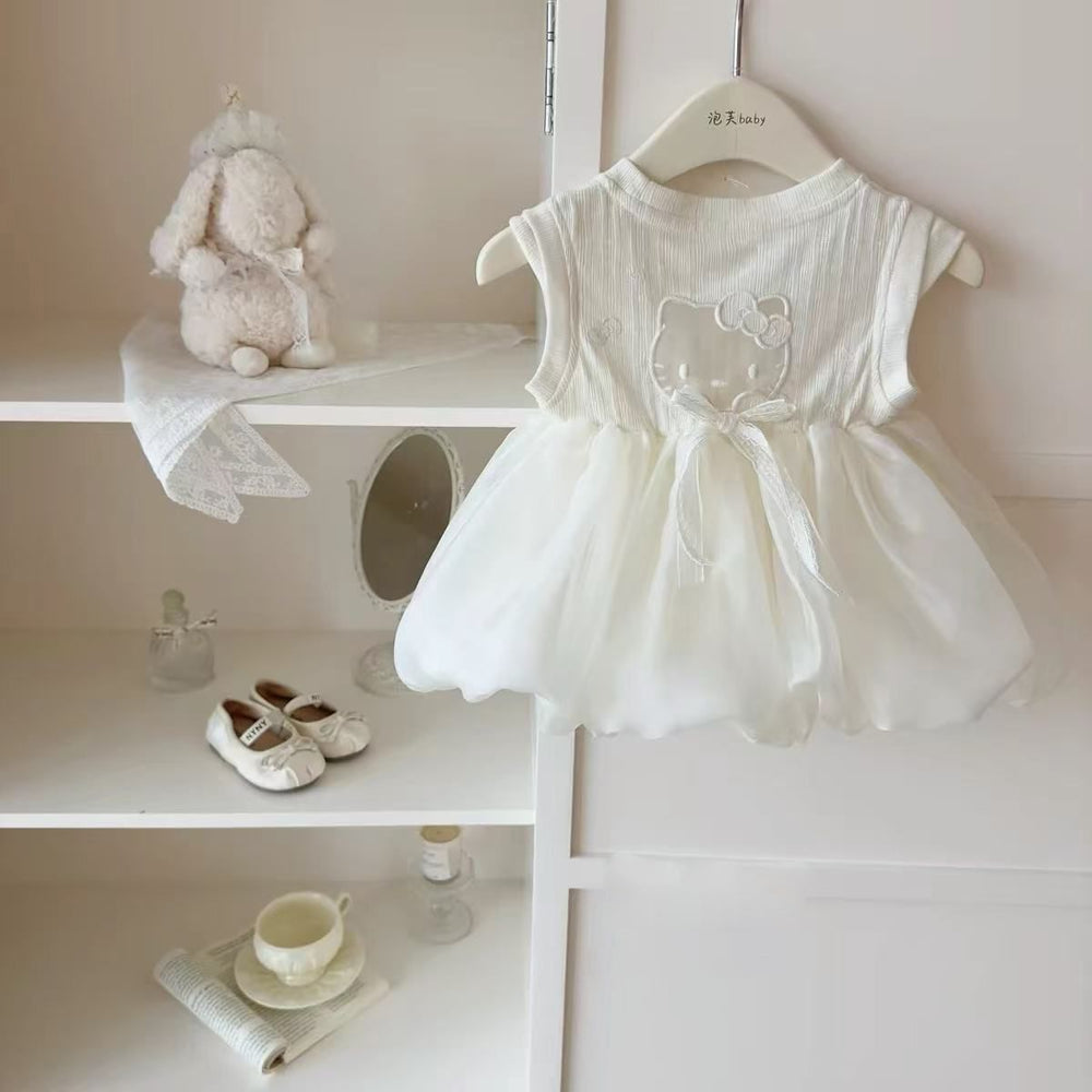 Summer baby girl sleeveless romper, infant princess dress, bodysuit dress, suitable for newborns, full moon celebrations, 100-day celebrations, first birthday dresses, romper