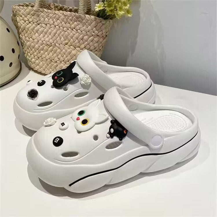 2024new arrival shit-stepping clogs for women outwearsummercutepopularthick sole nurse beach two-wear toe-cap slippers