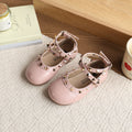Vancahao girl's rivet fashion small leather shoes  spring & fall new arrivalk-stylekids bright leather princess shoes performance shoes