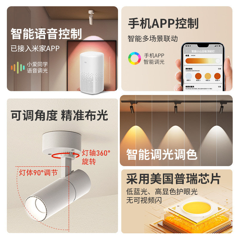 Surface-mounted hill spotlight with adjustable angle foldable ceiling-mounted wall wash light full spectrum living room high display wall wash light