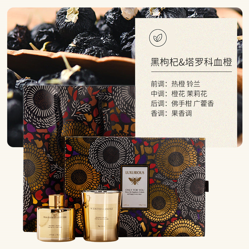 BYME electroplated two-color fragrance aromatherapy gift box aromatherapy candle set wedding birthday gift Christmas gift