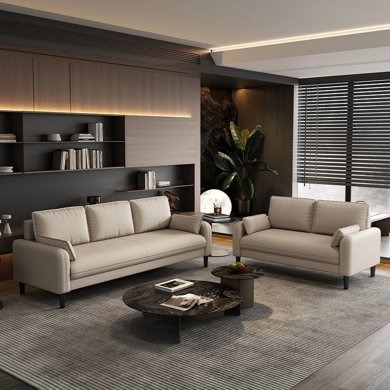 Small apartment sofa double three-person accessible luxury apartment rental room rest area reception clothing store b&b cat scratching leather wood
