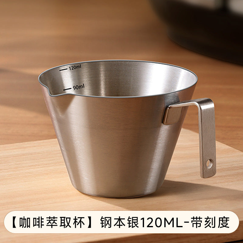 Coffee liquid extraction cup stainless steel measuring cup with scale liquid cup latte art cup milk foam cup coffee cup coffee utensils