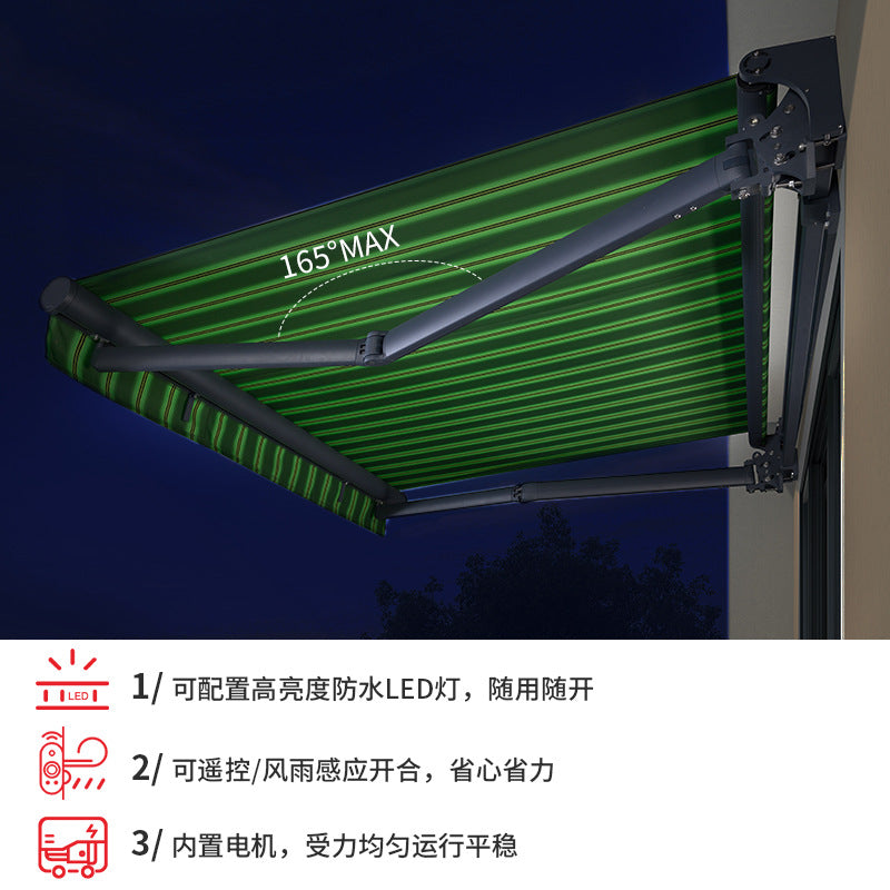 Export-grade extendable heavy-duty oversized retractable awning canopy - outdoor commercial eave sun shade