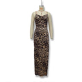 European and american women's clothing  summer new fashion printed slim-fit backless chain strap midi dress - wholesale from manufacturer
