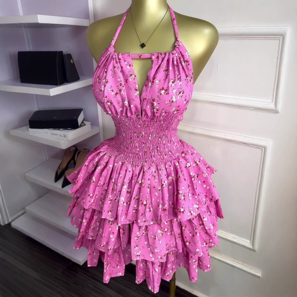 European and american cross-border women's fashion:  autumn new sleeveless halter neck tie-up sexy backless ruched mini dress