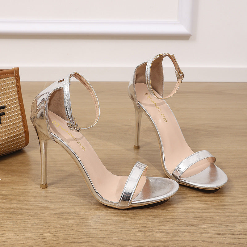 2025 summer new arrivals: french chic high-heeled sandals - elegant, minimalist black heels for summer