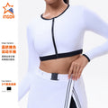 New long-sleeve tennis top - elegant, high-stretch activewear for fitness, yoga, and golf with built-in bra