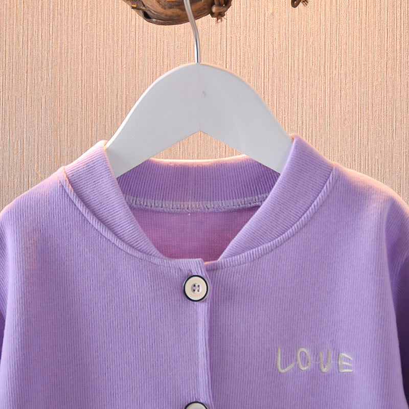 One-and-a-half-year-old baby girl's autumn coat, toddler's autumn baby cardigan, girl's lightweight spring and autumn  new top
