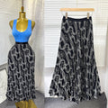 K-style high waist elastic waist rufflespleated skirt female a-line skirt slimming lookeasiest for matchwork clothing skirt