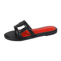 2025 summer new women's low heel flat sandals - round toe, voltage laser design