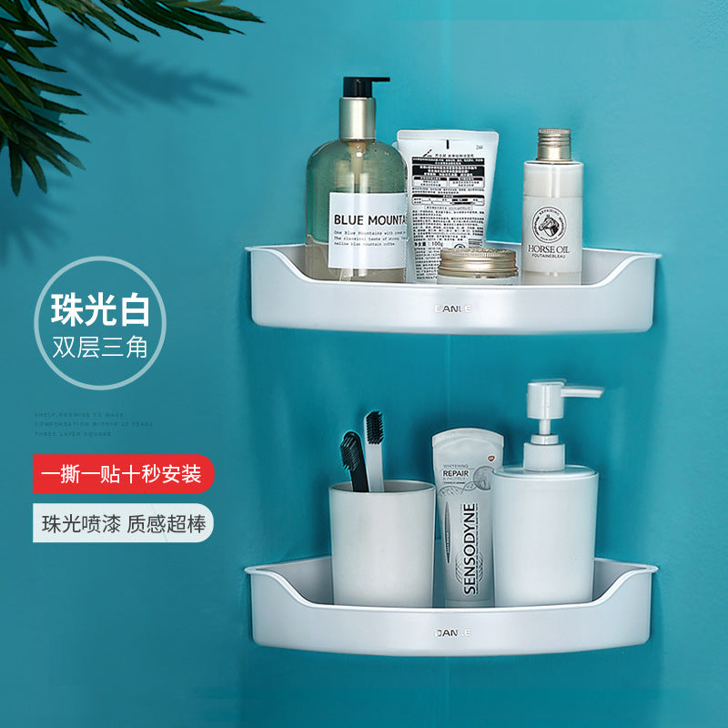 Wholesale Bathroom Shelf No Punching Wall Mounted Suction Cup Wash Sink Toilet Toilet Storage Shelf