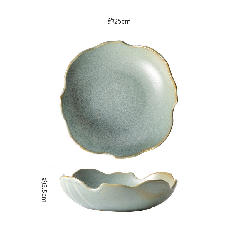 Japanese retro ceramic bowl for home stoneware stylish fruit salad dessert bowl good-looking kiln creative tableware