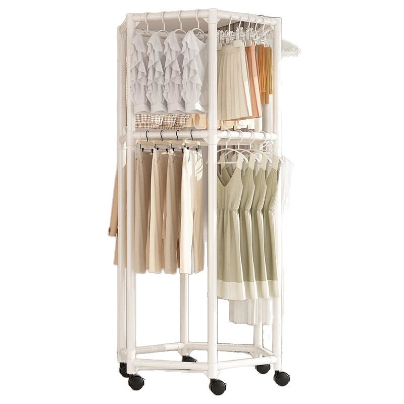 360-degree movablerotate coat rack floor-standing bedroom indoor clothes storage balcony clothes drying rack thickened load-bearing