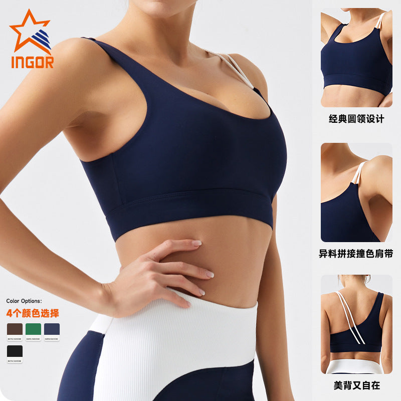 Fabric yoga suit with chest pad sports vest slimming look outdoor running fitness wear high intensity sports intimates
