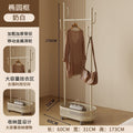 Bedroom floor-standing secondary net clothes hanger, small clothes hanger with dirty clothes basket, movable coat rack, round frame black