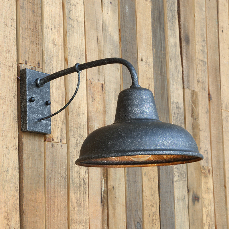 Cross-border outdoor retro wall lamp wrought iron nostalgic American simple exterior wall door front lamp garden outdoor balcony garden lamp