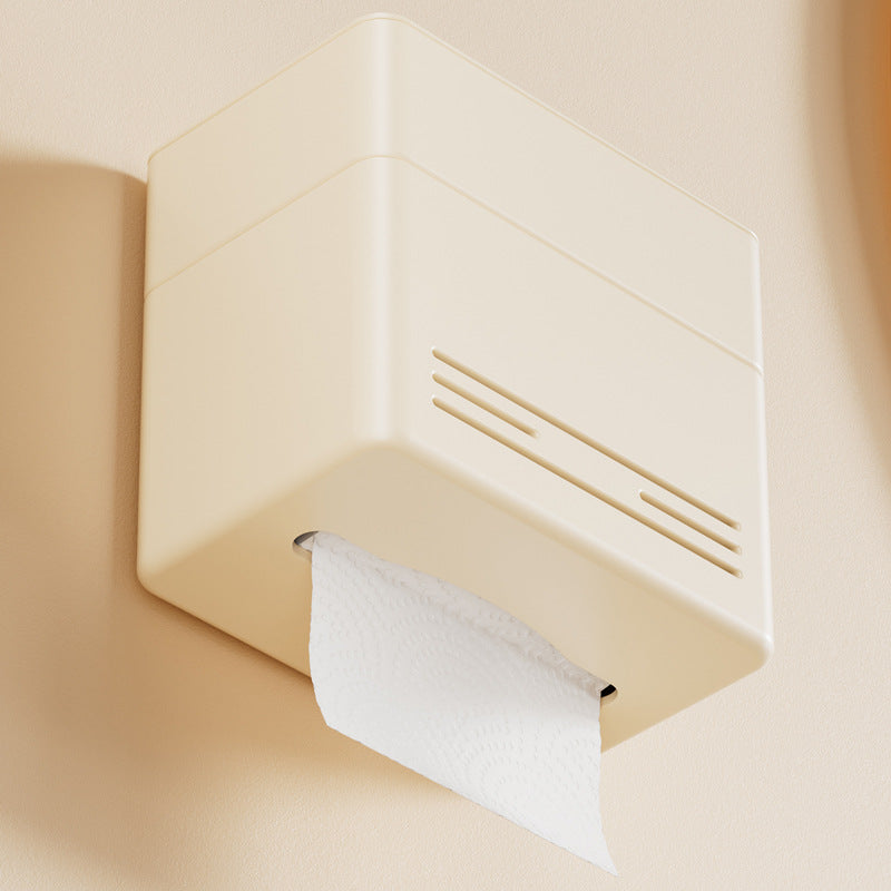 Cream Wind Toilet Tissue Box No Punching Toilet Toilet Carton Paper Drawing High Value Wall Hanging Toilet Paper Shelf