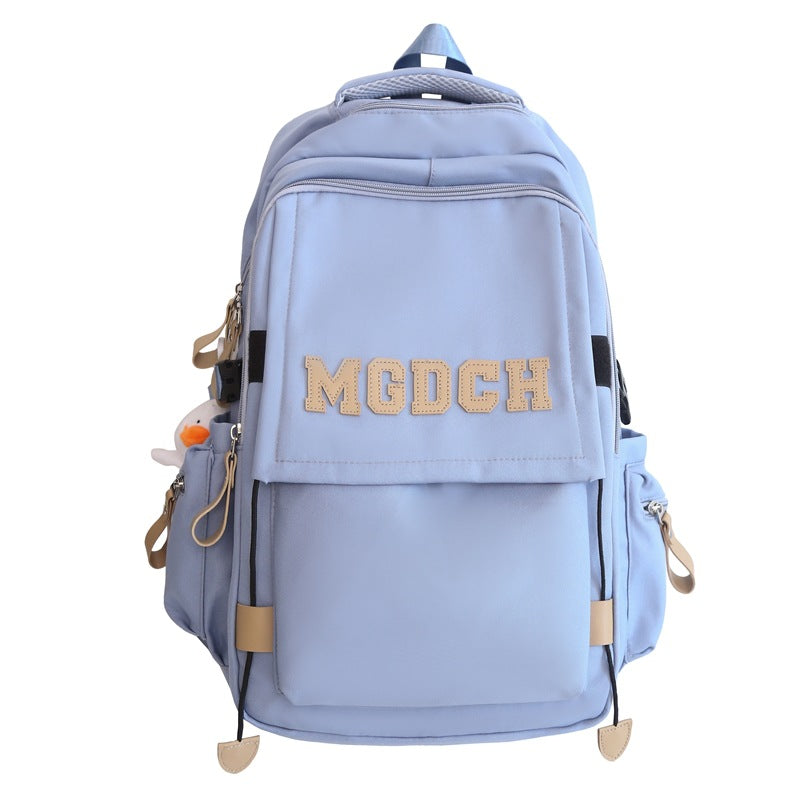 School bag women's new large-capacity backpack crossbody bag men's junior high school high school burden reduction primary school students diagonal span bag