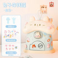 (mail order box) rabbit piggy bank [blue] sticker + key*2 + three-dimensional sticker*4