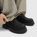 Men's shoes 2026 new spring retro chunky sole height increasing round toe derby leather shoes wear-resistant non-slip work boots martin trendy shoes