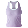 fashionpure color thread high elastic tight i-shaped long vest sports running fitness yoga wear tops for women