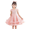 Ready-to-ship girls' short-sleeve sequin tutu princess dress - mesh children's skirt, perfect for 3-12 year olds, birthday celebrations, and first birthday parties